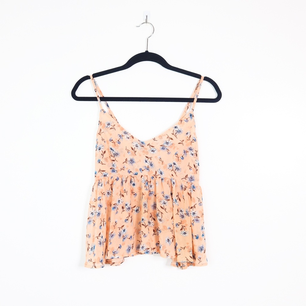 Floral Spaghetti Strap Top in Peach S